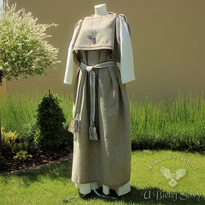 Keltské vlnené šaty peplos, 100% vlna