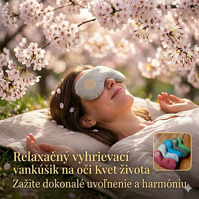 Relaxačný vyhrievací vankúšik na oči Kvet života